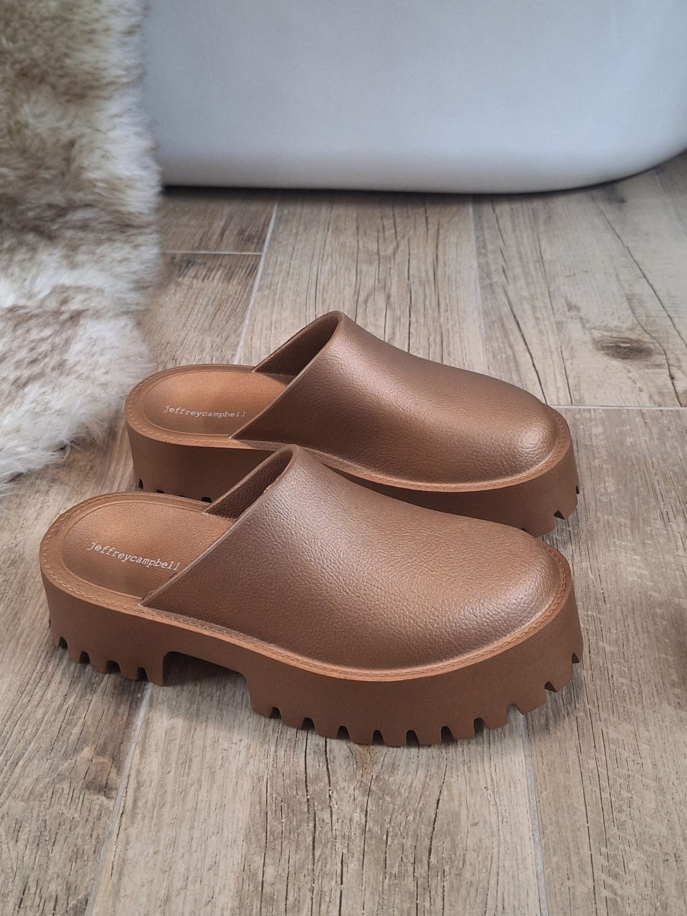 Jeffrey Campbell Brown Leather Clog Mules - Picture 2 of 7